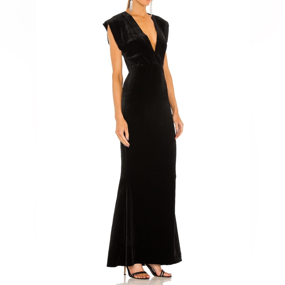 Norma kamali size small v neck rectangle gown in black - Picture 2 of 3